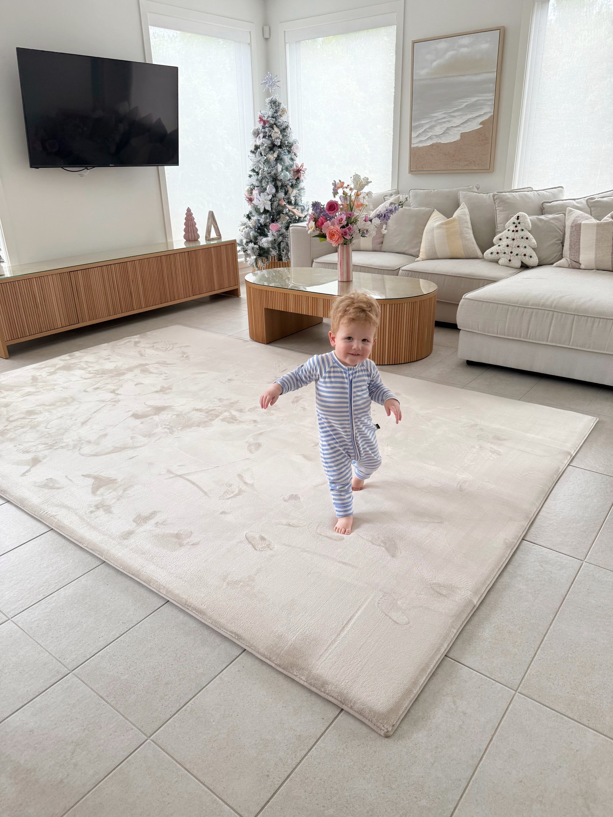 Plush Memory Play Mat – Beige